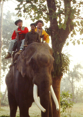 Mark &  R.W. tiger trekking via elephant back - Treetops Jungle Lodge, Nepal